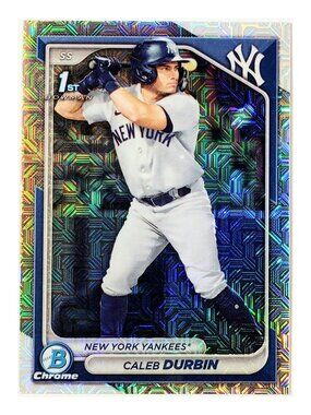 CALEB DURBIN ROOKIE MOJO REFRACTOR "1ST BOWMAN" 2024 BOWMAN CHROME, YANKEES